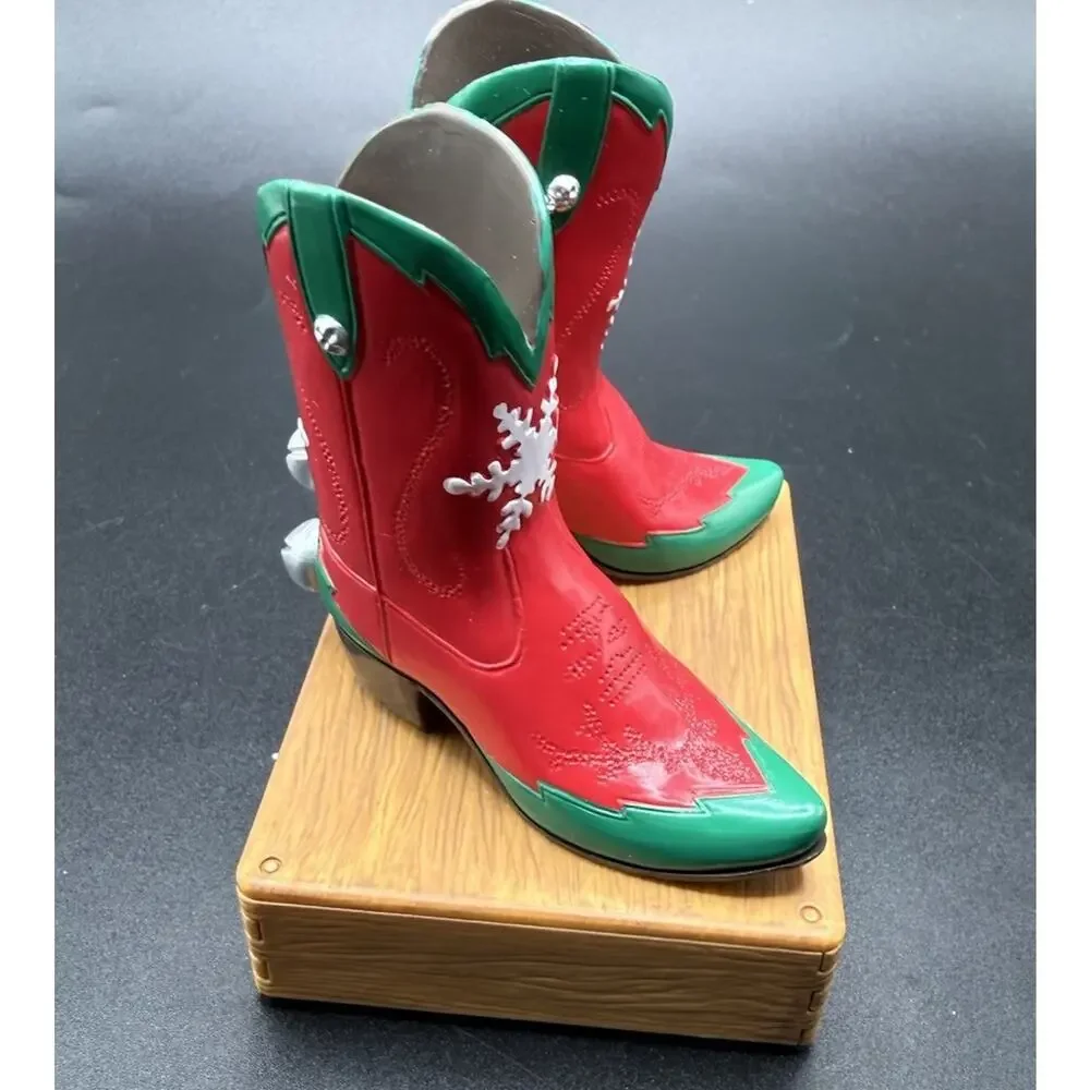 Hallmark - Kickin' It Up! Cowboy Boots Magic Sound Christmas Ornament Works LO17